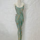 retro new backless long party dress         S6029