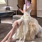 flower dress with embroidery and ribbons long party dress evening dress       S6202