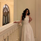 White halter neck dress for women new style A-line long dress party dress     S5687