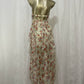 New arrival elegant ruffled halter neck floral slit backless midi dress holiday dress    S5769