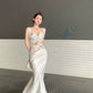 Two piece sleeveless dress for women long party dress     S5905