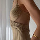 sexy V-neck long dress cross satin dress evening party dress       S5984