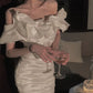 Birthday party dress luxury off shoulder dress       S5775
