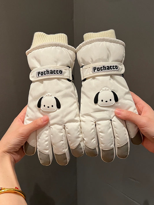 New style ski gloves for women, cute cartoons       S6207