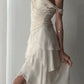 V-neck evening prom dress ruffled party dress      S6148