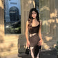 Black mermaid backless knitted suspender women's sexy Long party dress     S5720