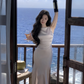 Strapless Dress Women Elegant Summer Fashion Evening Party Vintage Midi Satin Dresses       S5412