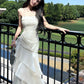 luxury spaghetti straps dress mermaid evening gowns birthday dress    S5932