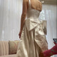 A-Line Satin Simple Wedding Dress Elegant White Wedding Party Dress     S6585