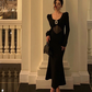 Black sexy diamond dress for women long evening dress    S5501