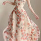 Birthday dress luxury seaside vacation halter neck suspender floral dress summer new style    S5841