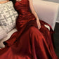 Mermaid Princess ruffled dress burgundy banquet dress       S5771
