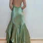 Green Halter Backless Beading Long Prom Dresses         S6073