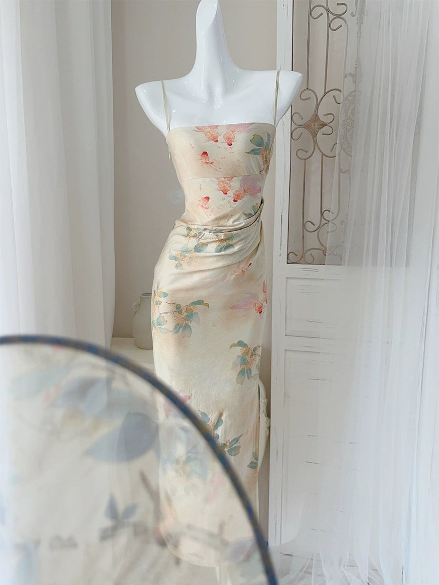 fashion suspender dress New style long party dress      S6041