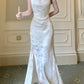 New Chinese style satin jacquard long party dress      S5972