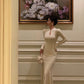 Knitted dress women new gentle style mermaid long party dress     S5595