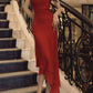 elegant red mermaid party dress, engagement dress    S6042