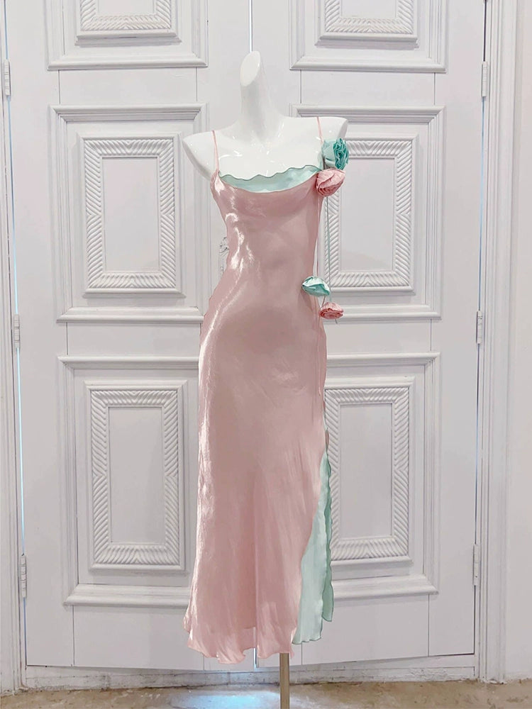 elegant banquet dress pink evening dress    S6044