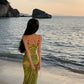 Green long dress women's summer long party dress    S5864