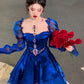 blue dress French style fairy princess dress birthday dress      S5752