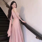 Pink sleeveless halter dress for women long dress    S5779