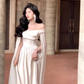 Ivory Satin Long Prom Dresses Evening Party Dresses         S5443