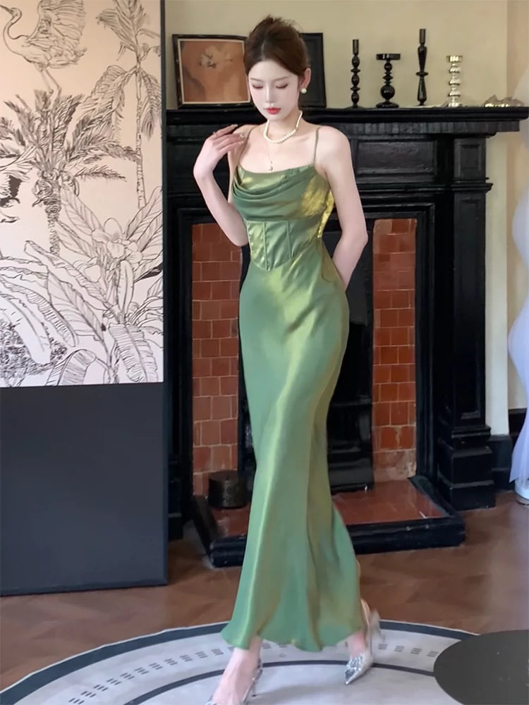 Green suspender dress luxury birthday dress       S6142