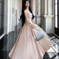 A-line long party dress long evening dress     S6090