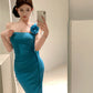 Sexy strapless dress for women summer tight pleated long party dress    S5913