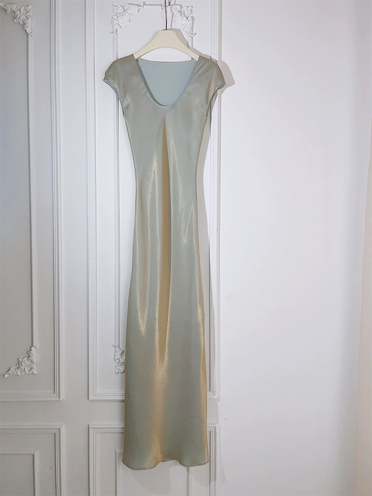 Long simple party dress V-neck mermaid dress   S6051