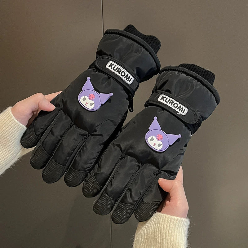 New style ski gloves for women, cute cartoons       S6207