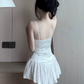Pure desire style sweet sexy girl low-cut suspender skirt small irregular waist slimming super fairy dress R3628