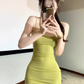 Pure desire style knitted suspender dress 2025 plus size sexy hot girl slim hip skirt R1167