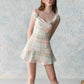 Asymmetrical checkered neckline with slim waist A-line mini skirt for homecoming dress R3284