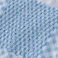 2025 Summer New Blue Plaid Lace Square Neck Short Sleeveless Dress R0969