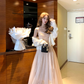 Pink waist temperament mesh embroidery suspender dress women's summer French skirt R4748