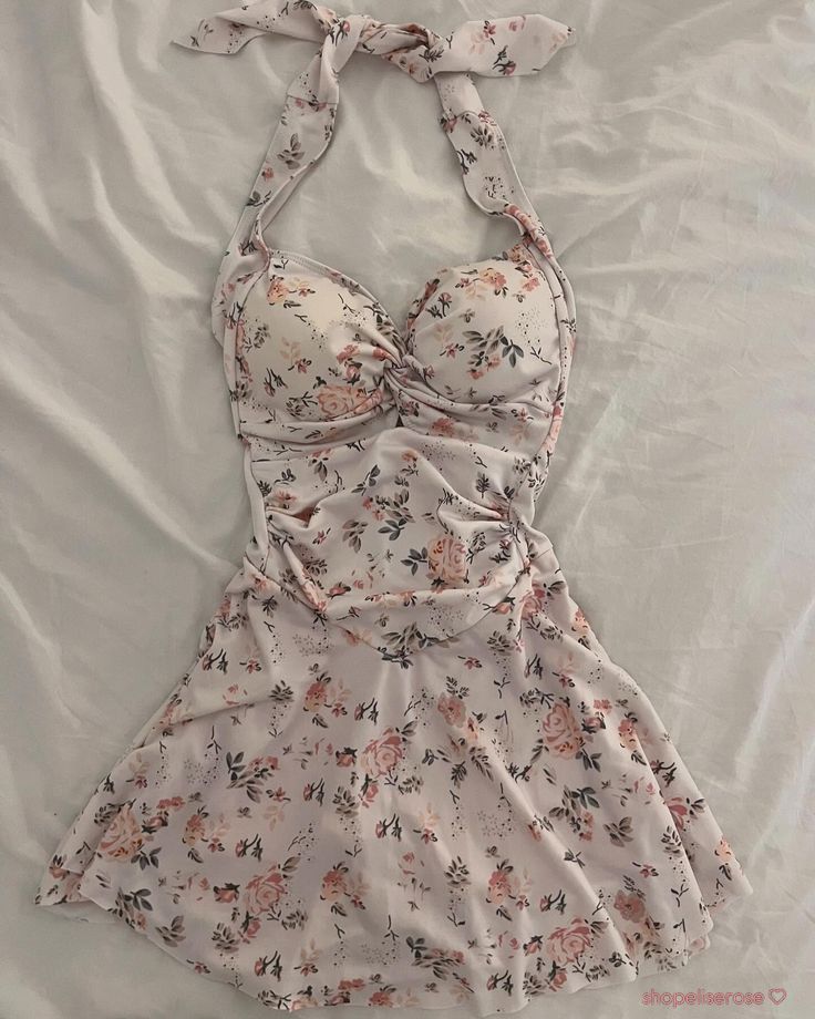 Pink floral halter neck slim waist short skirt homecoming dress R2674