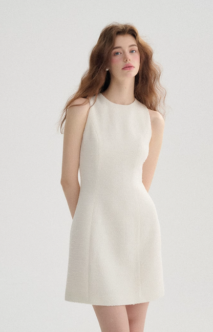 French style white sleeveless dress suspender dress rich daughter feeling small skirt female summer R3530