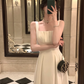 Elegant White Sleeveless Luxury Dress Women A-line Evening Wedding Party Dress        S5408