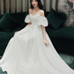 New long off shoulder women bridal wedding dress prom evening party gown     S5435