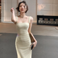 Women Elegant New Fashion Evening Party Vestidos Vintage Bodycon Midi Dresses        S5403