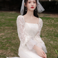 Elegant Lace Long-sleeve Mermaid Wedding Dress      S5436