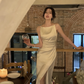 Strapless Dress Women Elegant Summer Fashion Evening Party Vintage Midi Satin Dresses       S5412