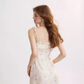 Private French floral suspender skirt wood ear edge dress holiday short skirt skirt R2712