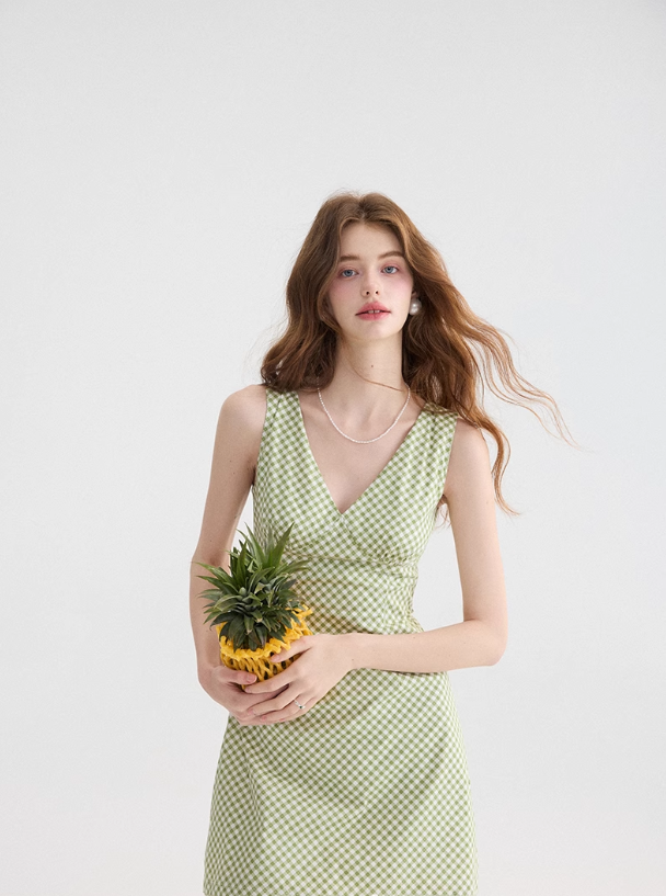 French green dress suspenders short skirt holiday wear skirt R2751