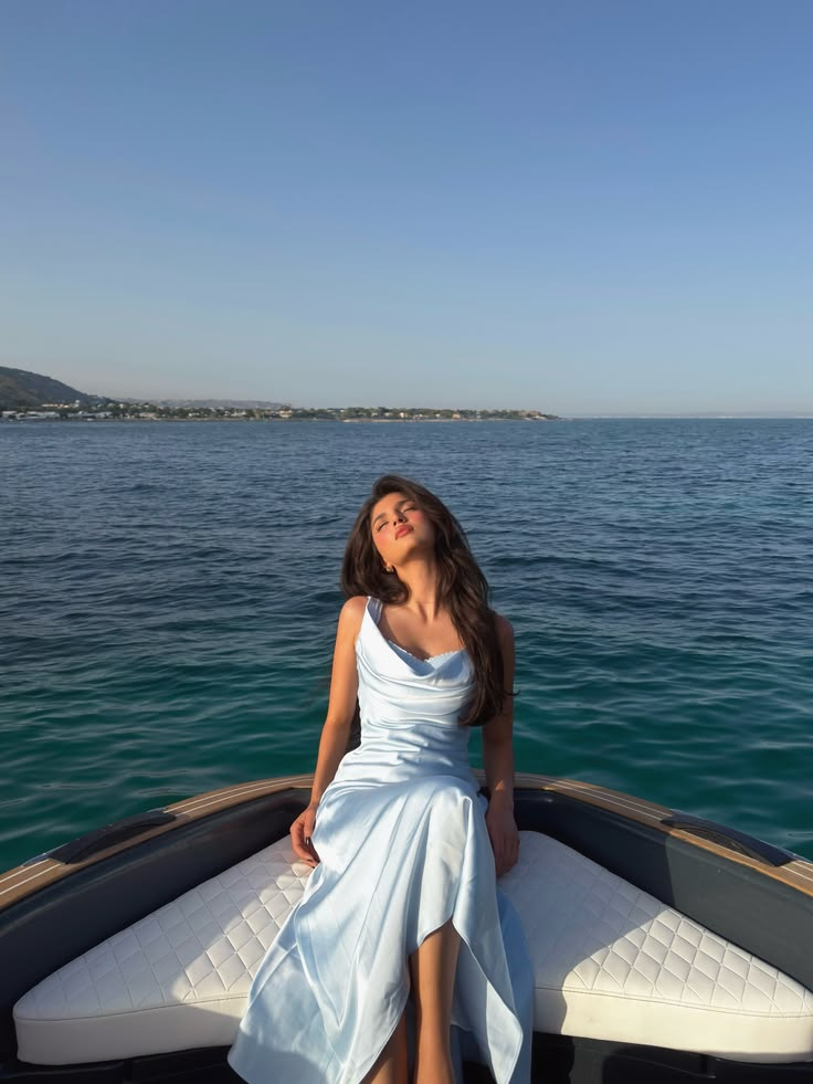 Fresh Silky Prom Gown Pale Blue Women's Corset Maxi Party Dress — Fall Outfit 2026 New RS3078