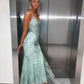 V Neck Sequined Tulle Mermaid Prom Dress Formal Party Dress    S5066