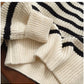 Striped long-sleeved sweater for women round neck top       S4913