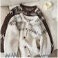 Designed round neck sweater jacket for women jacquard long-sleeved cardigan top trendy      S4888