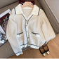 knitted cardigan for women POLO collar sweater jacket     S4848